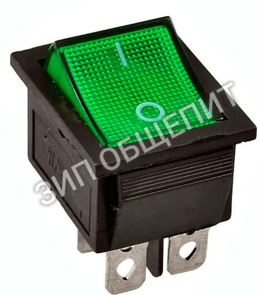 Выключатель клавишный 250V16А (4с) ON-OFF зеленый с подсветкой (RWB-502, SC-767, IRS-201-1)  (4 контакта) 