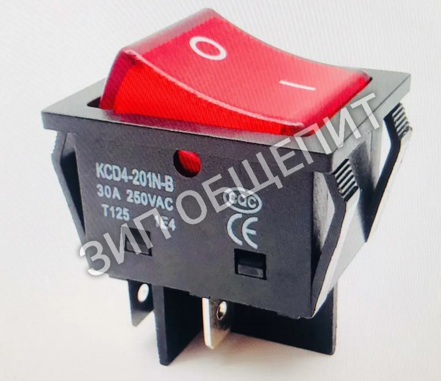 Переключатель клавишный XW-604 (SС767) с подсветкой (для холодильников) (красный)16А 