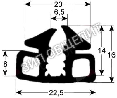 Уплотнитель духового шкафа 055412 Electrolux, профиль 1820 для 244401 / 244403 / 244441 / 244443 / 2FM06B / 2FM08B / 697600