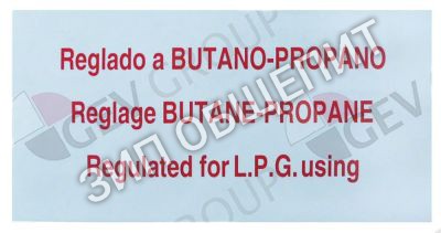 Наклейка U136501000 Fagor, Reglado a BUTANO-PROPANO для FTE7-05, FTE7-10