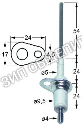 Электрод зажигания с фланцем T135705000 Fagor для COG-201 / COG-202 / HCG-10-11 / HCG-10-21 / HCG-2-10-11