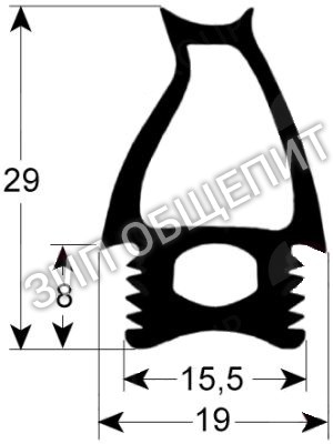 Уплотнитель дверной 92000022 Repagas, профиль 2781 (аналог)