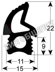Уплотнитель дверной 01000310 Tecnoeka, Д 1850мм для EKF423 / EKF423DUD / EKF423M / EKF423U / EKF423UD / EKF443DUD
