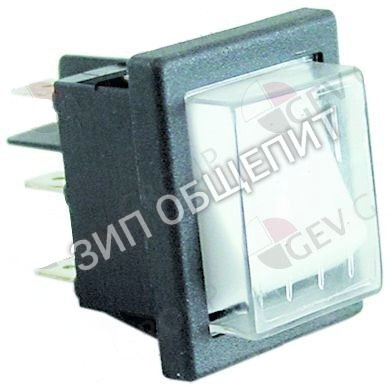 Выключатель балансирный кнопочный Aristarco, 30x22мм, бел., 2NO, 250В, 16А, освещён. для COMPACT20 / GEMINI-CF / GEMINI-CR