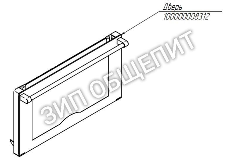 Дверь в сборе 100000008312 для конвекционной печи КЭП-4 и КЭП-4Э Абат \ Abat