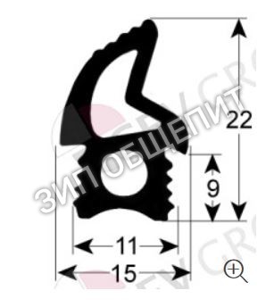 Уплотнитель дверной KGN1352A, GN1352A, UNOX XF/XFT 135;133;130, XEFT-04HS