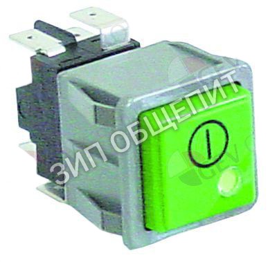 Выключатель кнопочный Dihr, 28,5x28,5мм, зелён./красн., 2CO для C40-CF / C40-LS / G12D