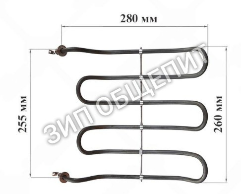 ТЭН для гриля шаурмы 2500W Sikom ТЭН 9202 (1156) для МК-22/МК-2.2Э Сиком 