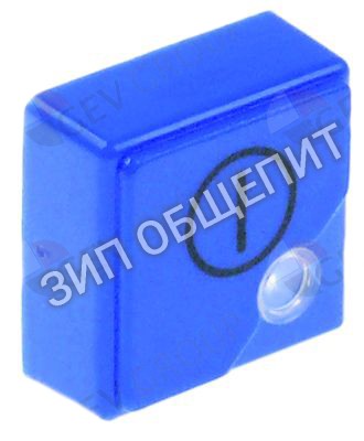 Выключатель нажимной кнопочный Dihr, 23x23мм, голуб., ВЛK-ВЫКЛ для Dupla50 / DS35-Neutra-Olis / DS37-Neutra-Olis / DS40