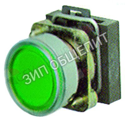 Выключатель нажимной кнопочный Dihr, освещён., зелён., ø 22 для AX250 / AX250-1080760-Olis / AX250-1080761-Olis